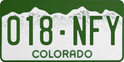 CO license plate 018NFY