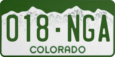 CO license plate 018NGA