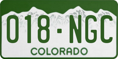 CO license plate 018NGC