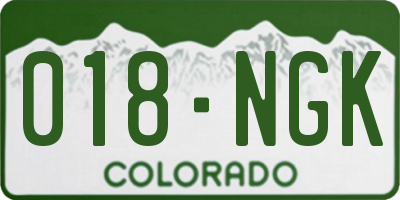 CO license plate 018NGK