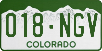 CO license plate 018NGV