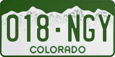 CO license plate 018NGY