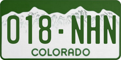 CO license plate 018NHN