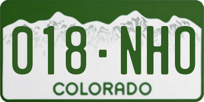 CO license plate 018NHO
