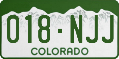 CO license plate 018NJJ