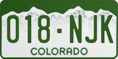 CO license plate 018NJK