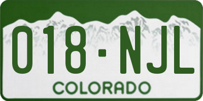 CO license plate 018NJL