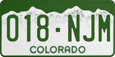 CO license plate 018NJM