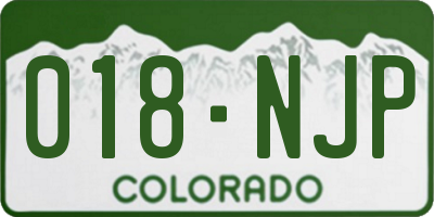 CO license plate 018NJP