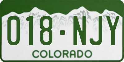 CO license plate 018NJY