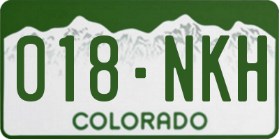 CO license plate 018NKH