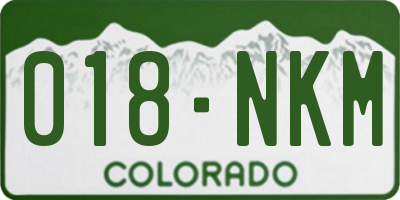 CO license plate 018NKM