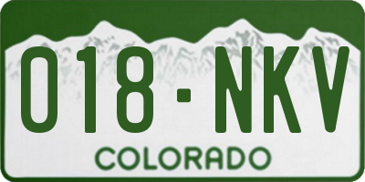 CO license plate 018NKV
