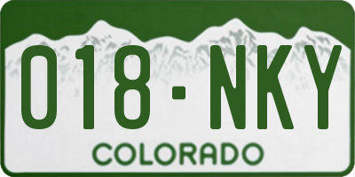 CO license plate 018NKY