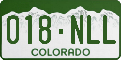 CO license plate 018NLL