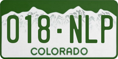 CO license plate 018NLP