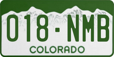 CO license plate 018NMB