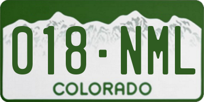 CO license plate 018NML