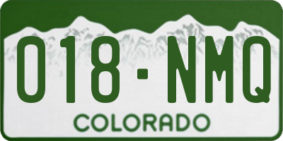 CO license plate 018NMQ