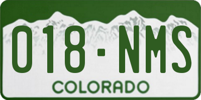 CO license plate 018NMS