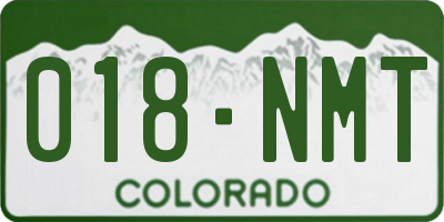 CO license plate 018NMT