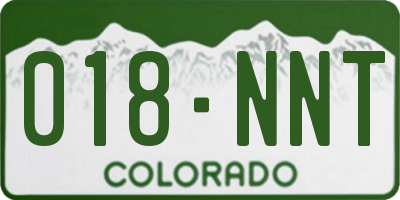 CO license plate 018NNT