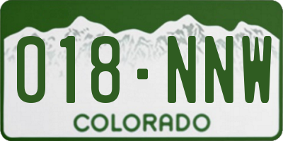 CO license plate 018NNW