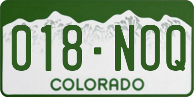 CO license plate 018NOQ