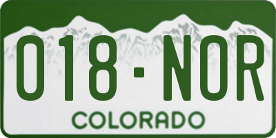 CO license plate 018NOR