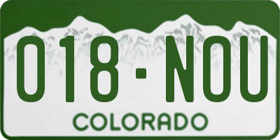 CO license plate 018NOU