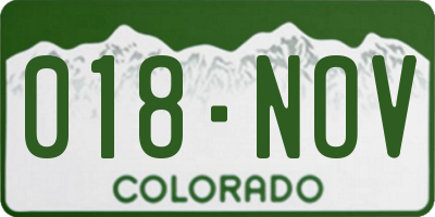 CO license plate 018NOV