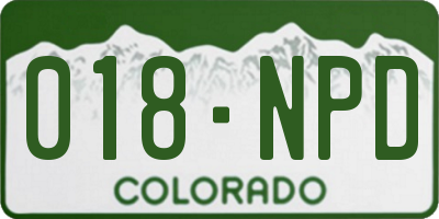 CO license plate 018NPD