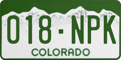 CO license plate 018NPK