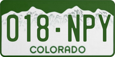 CO license plate 018NPY