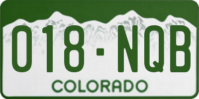 CO license plate 018NQB