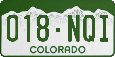CO license plate 018NQI