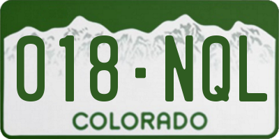 CO license plate 018NQL