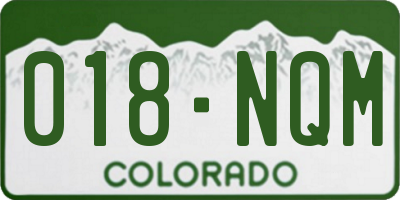 CO license plate 018NQM