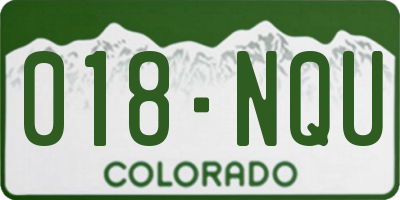 CO license plate 018NQU