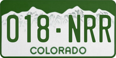 CO license plate 018NRR