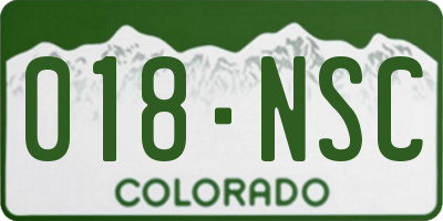 CO license plate 018NSC