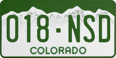 CO license plate 018NSD