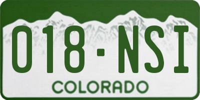 CO license plate 018NSI