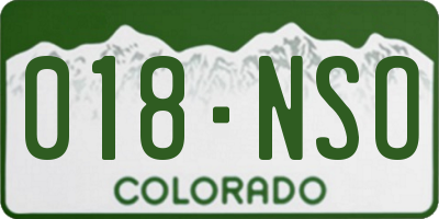 CO license plate 018NSO