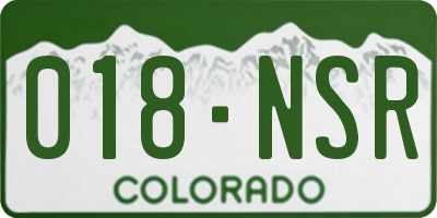 CO license plate 018NSR