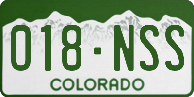 CO license plate 018NSS