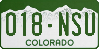 CO license plate 018NSU