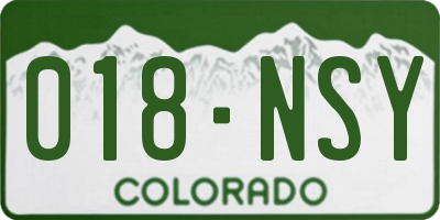 CO license plate 018NSY