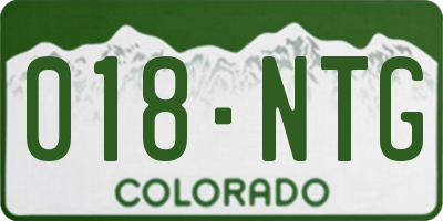 CO license plate 018NTG