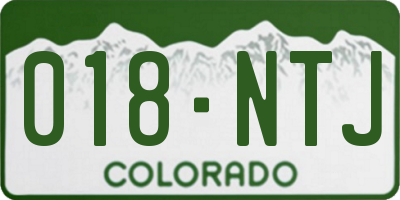 CO license plate 018NTJ